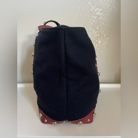 Vanessa Bruno CABAS MOYEN Tote Bag Navy Wool - Picture 2 of 7